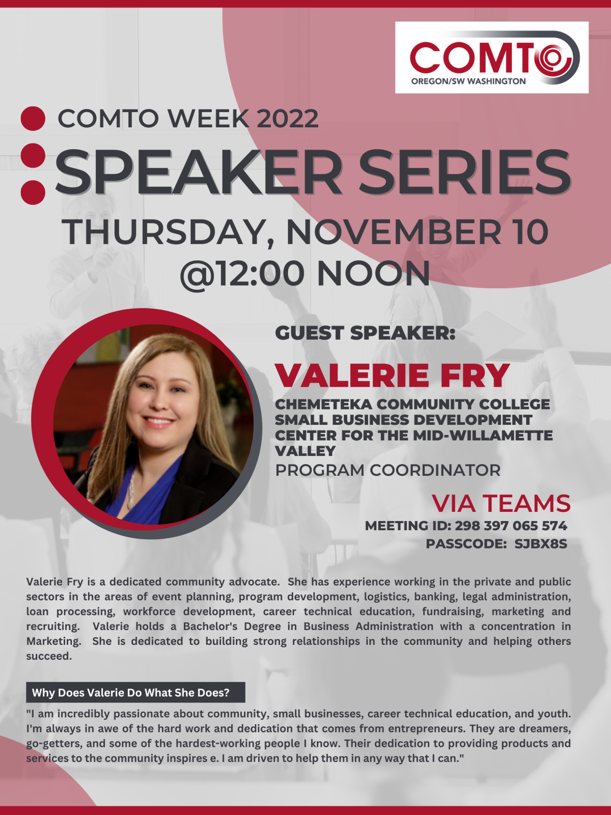 Speaker Series - Valerie Fry