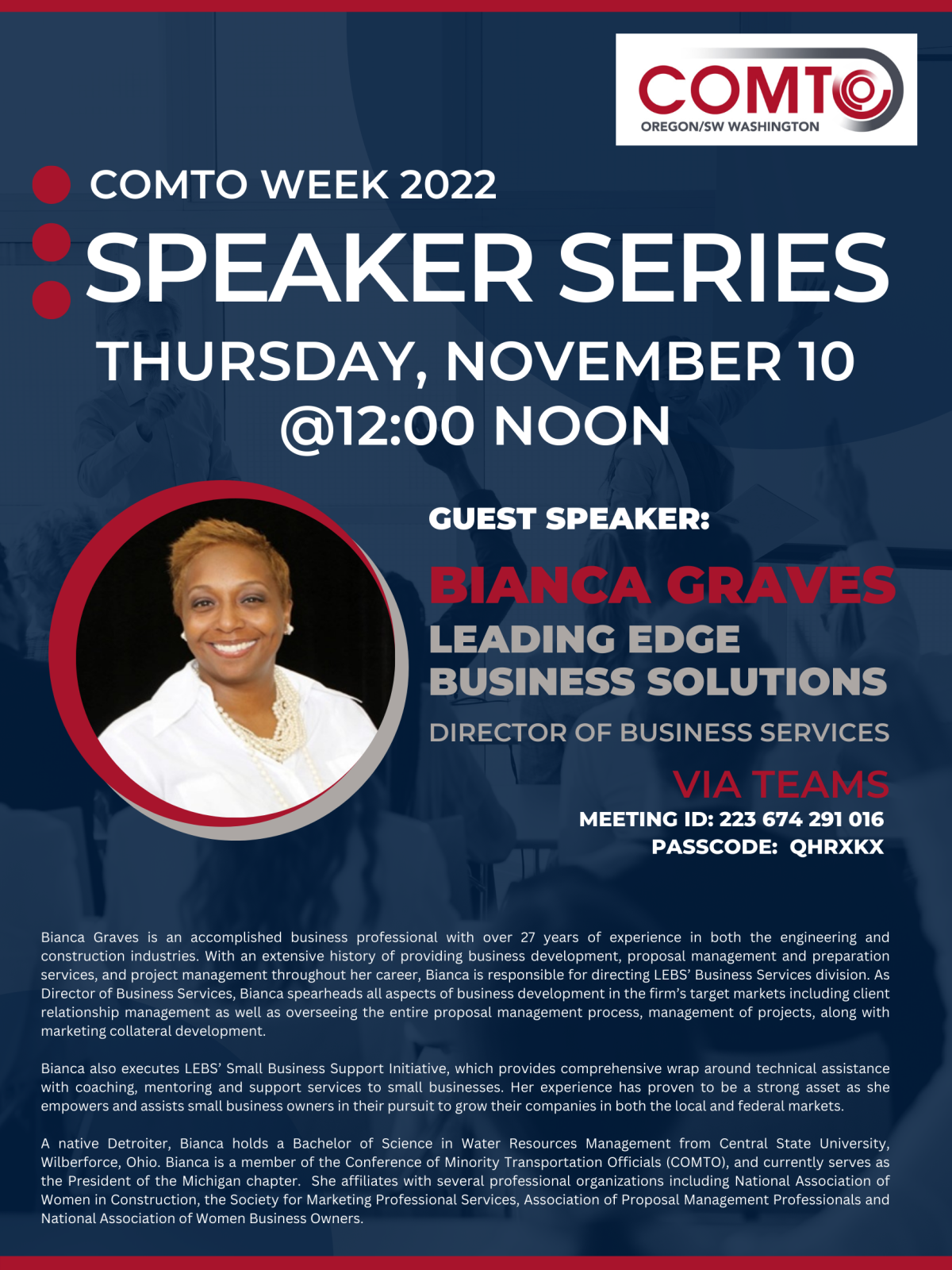 Speaker Series - Bianca Graves