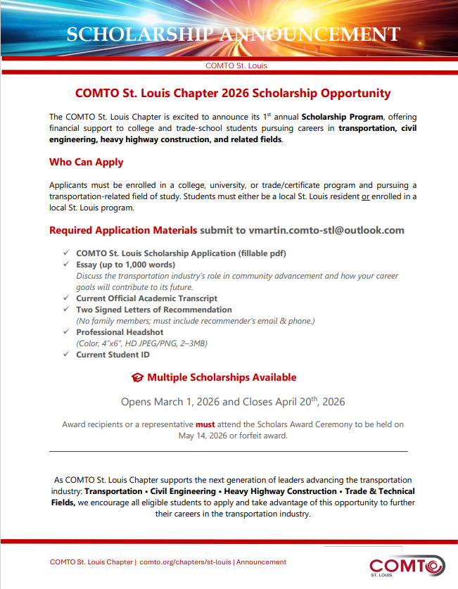COMTO St. Louis Scholarship Announcement