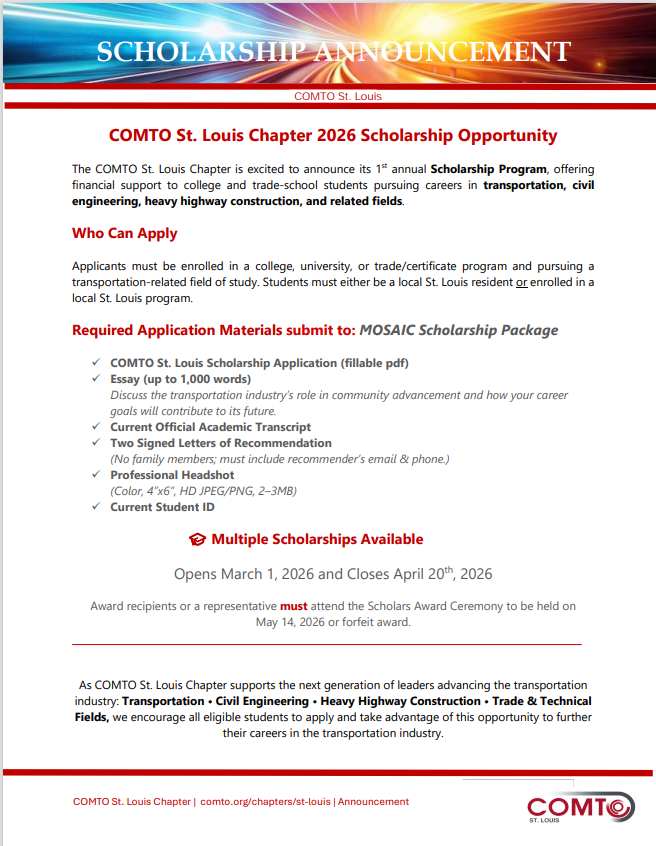 COMTO St. Louis Scholarship Announcement