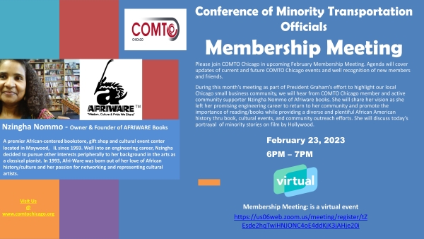 COMTO Chicago February Membership Meeting Flyer