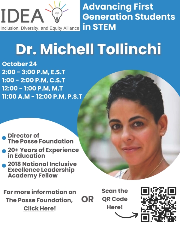 Dr. Michell Tollinchi Webinar - Advancing First Generation Students in STEM