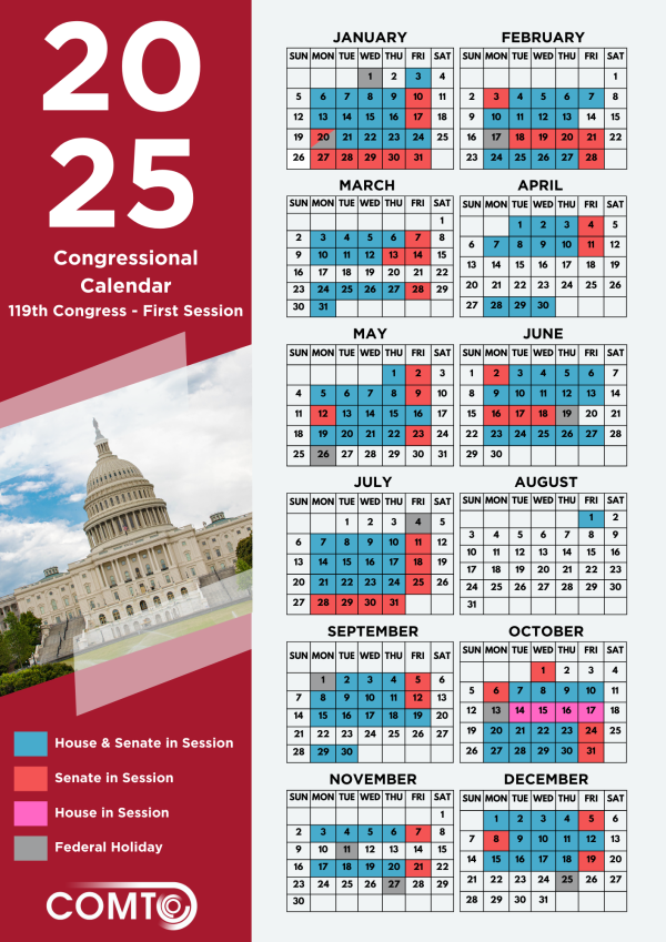 2025 Congressional Calendar