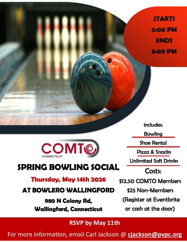 COMTO CT Spring Bowling Social