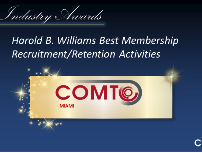 Harold Williams Best Membership Recruitment/Retention Activities, COMTO Miami